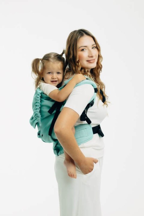 Nosidełko LennyPreschool z tkaniny skośno-krzyżowej 100% bawełna, rozmiar preschool - MATCHA