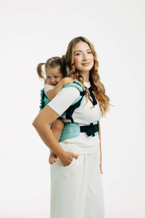 Nosidełko LennyPreschool z tkaniny skośno-krzyżowej 100% bawełna, rozmiar preschool - MATCHA