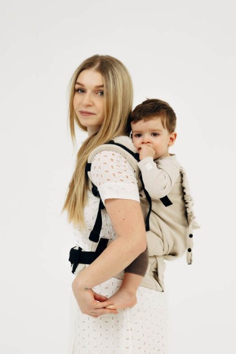 Nosidełko LennyPreschool z tkaniny skośno-krzyżowej (58% bawełna, 42% wiskoza bambusowa), rozmiar preschool - TRACK