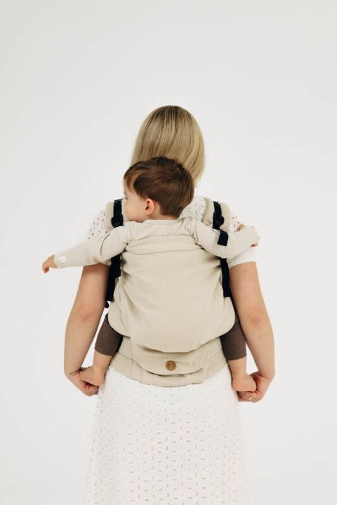 Nosidełko LennyPreschool z tkaniny skośno-krzyżowej (58% bawełna, 42% wiskoza bambusowa), rozmiar preschool - TRACK