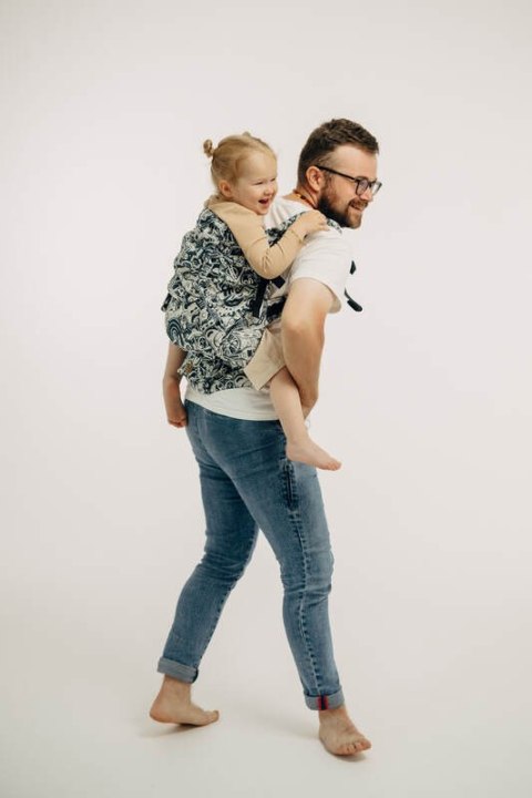 Nosidełko LennyPreschool z tkaniny żakardowej 100% bawełna, rozmiar preschool - CLOCKWORK - FIX IT