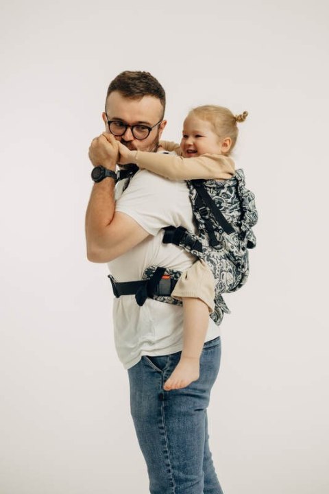 Nosidełko LennyPreschool z tkaniny żakardowej 100% bawełna, rozmiar preschool - CLOCKWORK - FIX IT