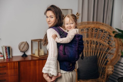 Nosidełko LennyPreschool z tkaniny żakardowej 100% bawełna, rozmiar preschool - DZIKIE WINO - BOUQUET
