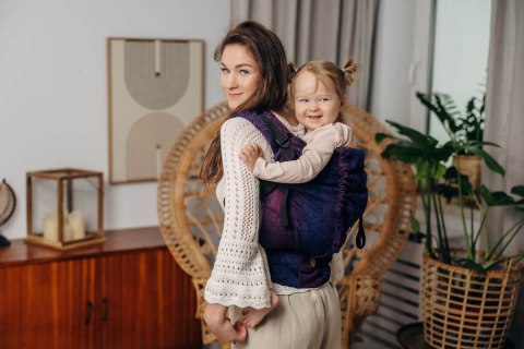 Nosidełko LennyPreschool z tkaniny żakardowej 100% bawełna, rozmiar preschool - DZIKIE WINO - BOUQUET