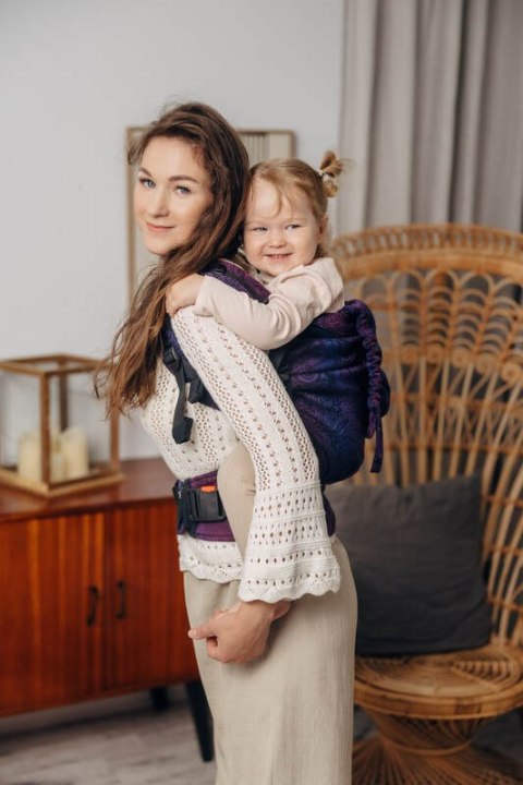 Nosidełko LennyPreschool z tkaniny żakardowej 100% bawełna, rozmiar preschool - DZIKIE WINO - BOUQUET