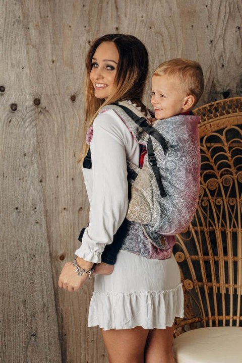 Nosidełko LennyPreschool z tkaniny żakardowej 100% bawełna, rozmiar preschool - DZIKIE WINO - VINEYARD