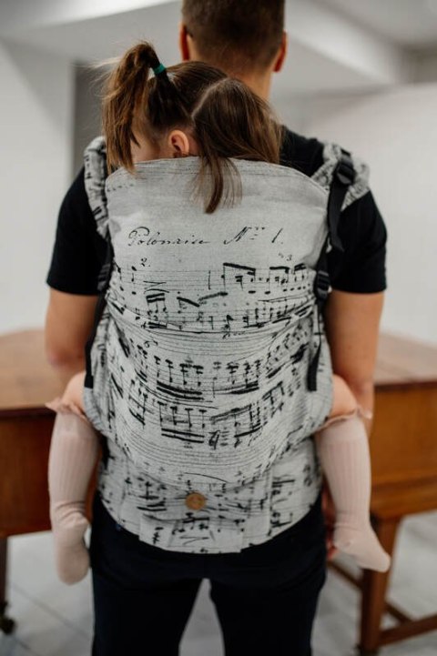 Nosidełko LennyPreschool z tkaniny żakardowej 100% bawełna, rozmiar preschool - MELODY - POLONAISE