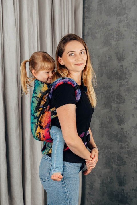 Nosidełko LennyPreschool z tkaniny żakardowej 100% bawełna, rozmiar preschool - PARK JURAJSKI - NOWA ERA