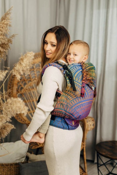 Nosidełko LennyPreschool z tkaniny żakardowej 100% bawełna, rozmiar preschool - PAWI OGON - BOLERO