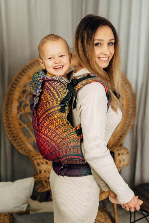 Nosidełko LennyPreschool z tkaniny żakardowej 100% bawełna, rozmiar preschool - PAWI OGON - BOLERO