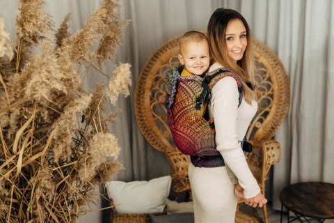 Nosidełko LennyPreschool z tkaniny żakardowej 100% bawełna, rozmiar preschool - PAWI OGON - BOLERO