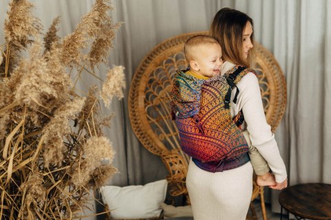 Nosidełko LennyPreschool z tkaniny żakardowej 100% bawełna, rozmiar preschool - PAWI OGON - BOLERO