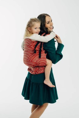 Nosidełko LennyPreschool z tkaniny żakardowej 100% bawełna, rozmiar preschool - PAWI OGON - HOLIDAY