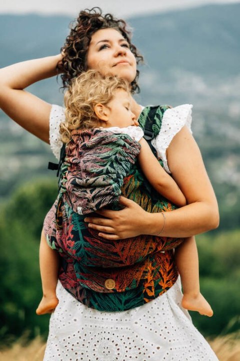 Nosidełko LennyPreschool z tkaniny żakardowej 100% bawełna, rozmiar preschool - RAINFOREST - DIVERSE