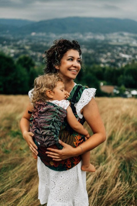 Nosidełko LennyPreschool z tkaniny żakardowej 100% bawełna, rozmiar preschool - RAINFOREST - DIVERSE