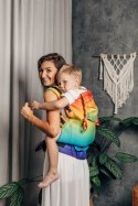 Nosidełko LennyPreschool z tkaniny żakardowej 100% bawełna, rozmiar preschool - TĘCZOWE DZIECKO