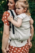 Nosidełko LennyPreschool z tkaniny żakardowej 100% len, rozmiar preschool - ARROW - WHISPER