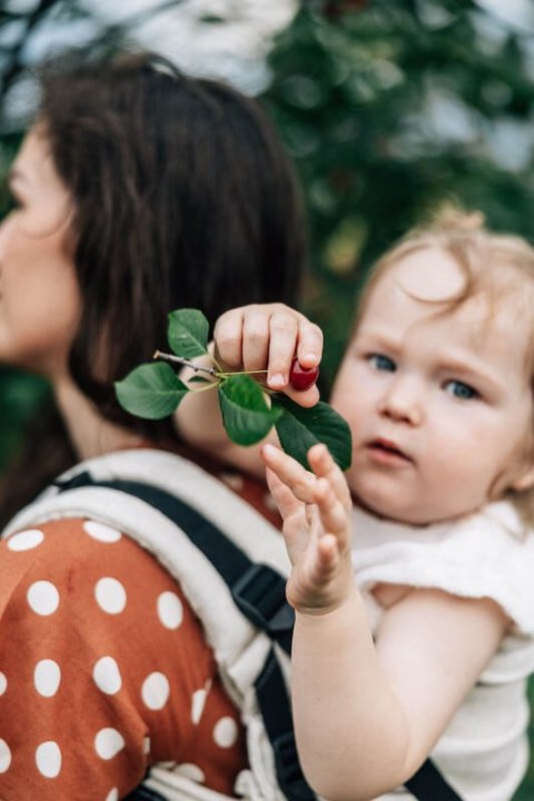 Nosidełko LennyPreschool z tkaniny żakardowej 100% len, rozmiar preschool - ARROW - WHISPER