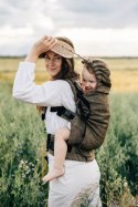 Nosidełko LennyPreschool z tkaniny żakardowej 100% len, rozmiar preschool - ARROW - WOOD