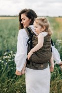 Nosidełko LennyPreschool z tkaniny żakardowej 100% len, rozmiar preschool - ARROW - WOOD