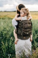 Nosidełko LennyPreschool z tkaniny żakardowej 100% len, rozmiar preschool - ARROW - WOOD