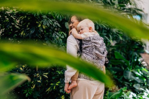 Nosidełko LennyPreschool z tkaniny żakardowej (100% wiskoza bambusowa), rozmiar preschool - WOLNY DUCH - GAJUSZ