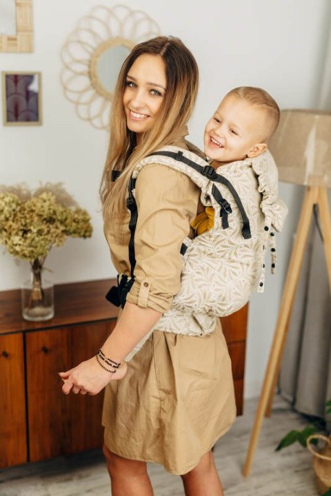 Nosidełko LennyPreschool z tkaniny żakardowej (50% bawełna, 50% wiskoza bambusowa), rozmiar preschool - INFINITY - GOLDEN HOUR