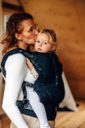 Nosidełko LennyPreschool z tkaniny żakardowej (59% bawełna, 41% wełna merino), rozmiar preschool - PAWI OGON - PITCH BLACK