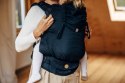 Nosidełko LennyPreschool z tkaniny żakardowej (59% bawełna, 41% wełna merino), rozmiar preschool - PAWI OGON - PITCH BLACK