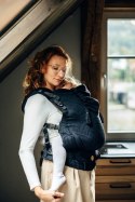 Nosidełko LennyPreschool z tkaniny żakardowej (59% bawełna, 41% wełna merino), rozmiar preschool - PAWI OGON - PITCH BLACK