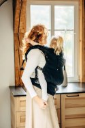 Nosidełko LennyPreschool z tkaniny żakardowej (59% bawełna, 41% wełna merino), rozmiar preschool - PAWI OGON - PITCH BLACK