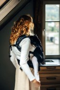 Nosidełko LennyPreschool z tkaniny żakardowej (59% bawełna, 41% wełna merino), rozmiar preschool - PAWI OGON - PITCH BLACK