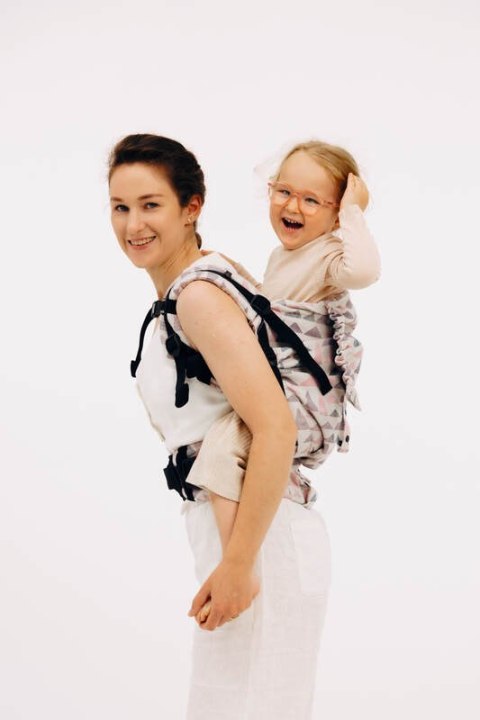 Nosidełko LennyPreschool z tkaniny żakardowej (61% bawełna, 39% wiskoza bambusowa), rozmiar preschool - EAGLE ROCKS - PEAK