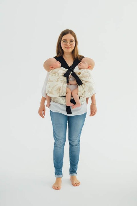 Nosidełko LennyTwin z tkaniny żakardowej 100% bawełna, rozmiar standard - PRAK JURAJSKI - ICE DESERT