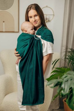 Chusta kółkowa do noszenia dzieci - SZMARAGD, splot jodełkowy- bawełniana - ramię bez zakładek - standard 1.8m
