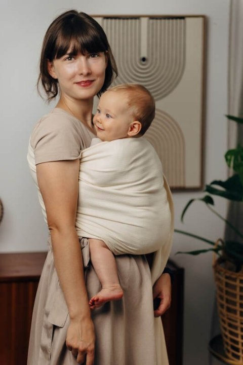 Chusta kółkowa do noszenia dzieci, tkana splotem jodełkowym, bawełna, ramię bez zakładek - MAŁA JODEŁKA LUCE - standard 1.8m