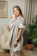 Chusta kółkowa do noszenia dzieci, tkana splotem jodełkowym, bawełna, ramię bez zakładek - MAŁA JODEŁKA SZARA - standard 1.8m