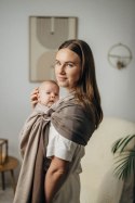 Moja pierwsza chusta kółkowa do noszenia dzieci, tkana splotem jodełkowym, bawełna, ramię bez zakładek - MAŁA JODEŁKA BABY CAFFE