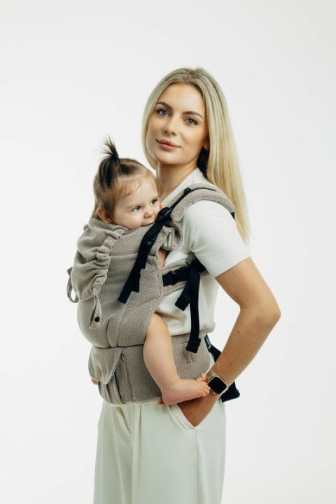 Moje Pierwsze Nosidełko LennyUpGrade PRO, splot jodełkowy, 100% bawełna , rozmiar standard - MAŁA JODEŁKA ALMOND