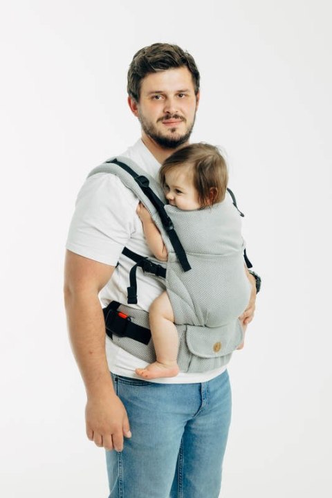 Moje Pierwsze Nosidełko LennyUpGrade PRO, splot jodełkowy, 100% bawełna , rozmiar standard - MAŁA JODEŁKA SZARA