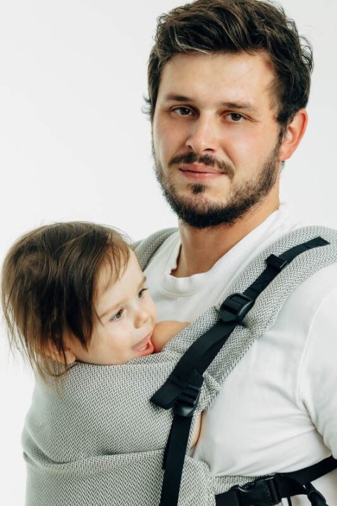 Moje Pierwsze Nosidełko LennyUpGrade PRO, splot jodełkowy, 100% bawełna , rozmiar standard - MAŁA JODEŁKA SZARA