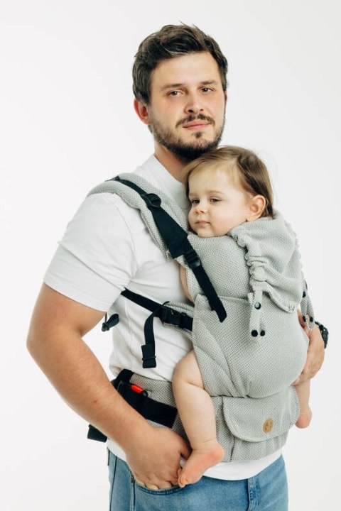 Moje Pierwsze Nosidełko LennyUpGrade PRO, splot jodełkowy, 100% bawełna , rozmiar standard - MAŁA JODEŁKA SZARA