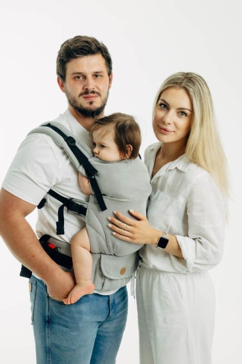 Moje Pierwsze Nosidełko LennyUpGrade PRO, splot jodełkowy, 100% bawełna , rozmiar standard - MAŁA JODEŁKA SZARA
