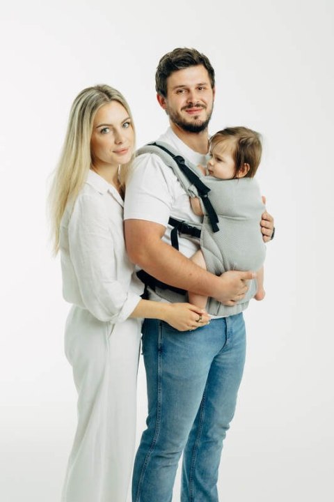 Moje Pierwsze Nosidełko LennyUpGrade PRO, splot jodełkowy, 100% bawełna , rozmiar standard - MAŁA JODEŁKA SZARA