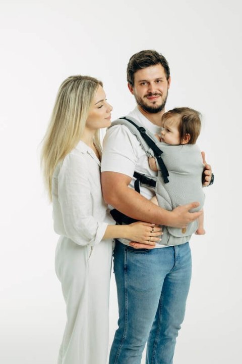 Moje Pierwsze Nosidełko LennyUpGrade PRO, splot jodełkowy, 100% bawełna , rozmiar standard - MAŁA JODEŁKA SZARA