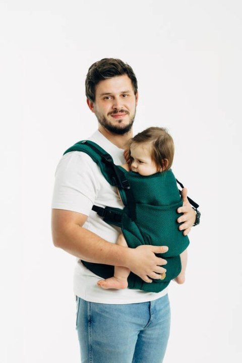 Moje Pierwsze Nosidełko LennyUpGrade PRO, splot jodełkowy, 100% bawełna , rozmiar standard - SZMARAGD