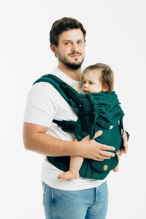 Moje Pierwsze Nosidełko LennyUpGrade PRO, splot jodełkowy, 100% bawełna , rozmiar standard - SZMARAGD