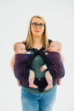 Nosidełko LennyTwin z tkaniny żakardowej 100% bawełna, rozmiar standard - DZIKIE WINO - BOUQUET