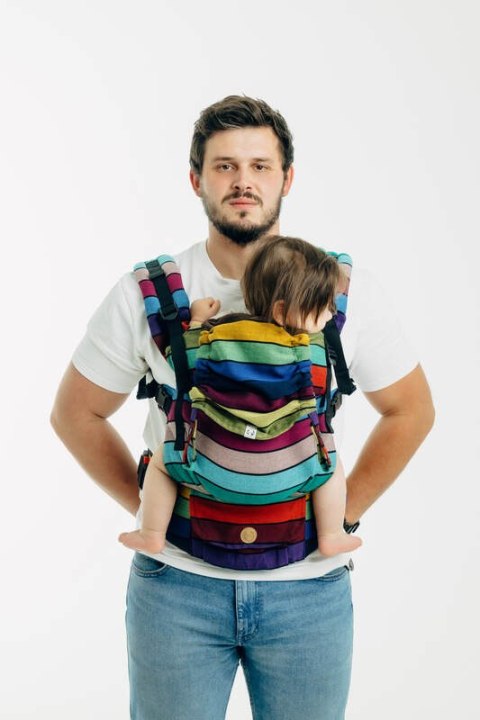 Nosidełko LennyUpGrade PRO z tkaniny skośno-krzyżowej 100% bawełna, rozmiar standard - KARUZELA BARW