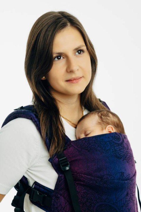 Nosidełko LennyUpGrade PRO z tkaniny żakardowej 100% bawełna , rozmiar standard - DZIKIE WINO - BOUQUET